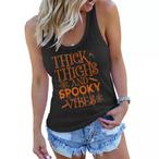 Thick Thighs Spooky Vibes Tank Tops
