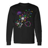 Dandelion Mardi Gras Mask Beads Carnival Masquerade Party Long Sleeve T-Shirt