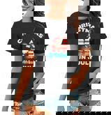 Christmas In July Santa Hawaiian Surfing Candy Cane Women T-shirt