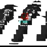 Christmas In July Santa Hawaiian Surfing Candy Cane T-shirt