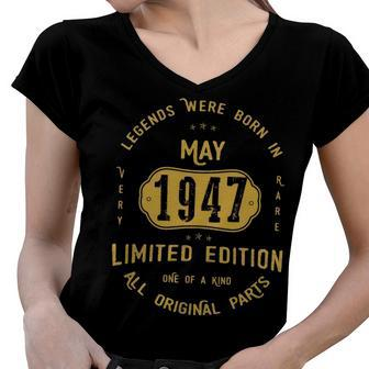 1947 May Birthday Gift 1947 May Limited Edition Women V-Neck T-Shirt - Seseable