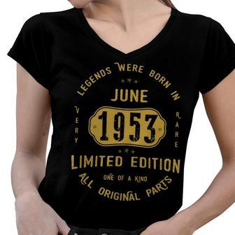 1953 June Birthday Gift 1953 June Limited Edition Women V-Neck T-Shirt - Seseable