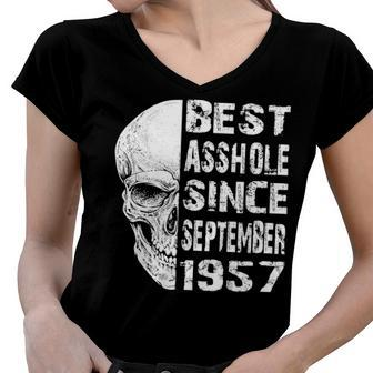 1957 September Birthday V2 Women V-Neck T-Shirt - Seseable