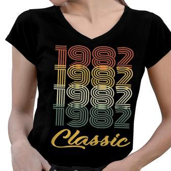 1982 Classic Birthday Women V-Neck T-Shirt - Seseable