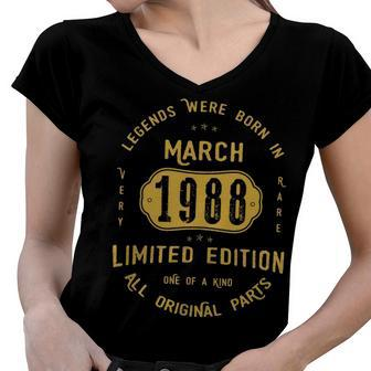 1988 March Birthday Gift 1988 March Limited Edition Women V-Neck T-Shirt - Seseable