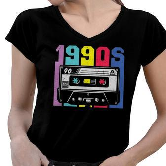 1990S Vibe 90S Costume Retro Vintage 90’S Nineties Costume Women V-Neck T-Shirt | Mazezy