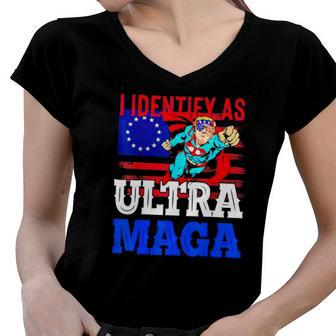 4Th July Great Maga King Trump Maga Trump Ultra Maga Crowd Women V-Neck T-Shirt | Mazezy
