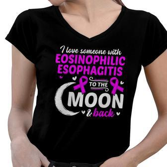 Allergic Oesophagitis Eosinophilic Esophagitis Awareness Women V-Neck T-Shirt | Mazezy
