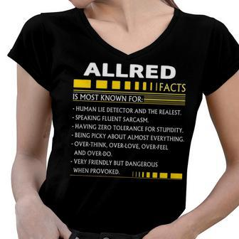 Allred Name Gift Allred Facts Women V-Neck T-Shirt - Seseable