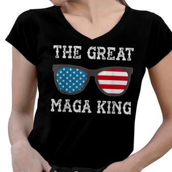 Anti Joe Biden Ultra Maga The Return Of The Great Maga King V3 Women V-Neck T-Shirt | Favorety UK