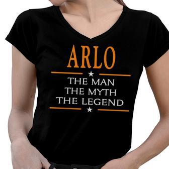 Arlo Name Gift Arlo The Man The Myth The Legend Women V-Neck T-Shirt - Seseable