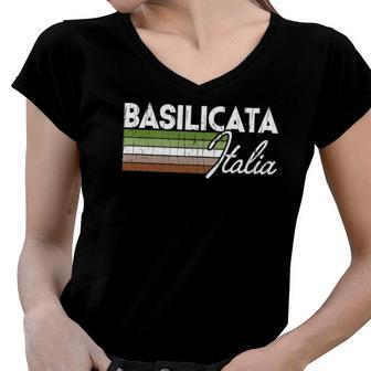 Basilicata Italia - Basilicata Italy Vintage Italy Women V-Neck T-Shirt | Mazezy
