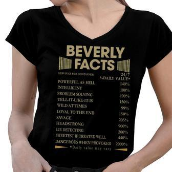 Beverly Name Gift Beverly Facts Women V-Neck T-Shirt - Seseable