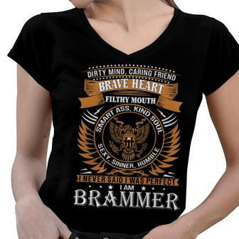 Brammer Name Gift Brammer Brave Heart Women V-Neck T-Shirt - Seseable