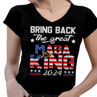 Bring Back The Great Maga King 2024 4Th Of July Trump 2024T President Trump Tee Republican Anti Biden Women V-Neck T-Shirt | Favorety DE