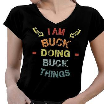 Buck Shirt Family Crest Buck T Shirt Buck Clothing Buck Tshirt Buck Tshirt Gifts For The Buck Png Women V-Neck T-Shirt - Seseable
