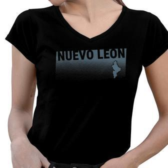 Camisa Nuevo Leon Mexico Modern Design Para Neolenses Women V-Neck T-Shirt | Mazezy