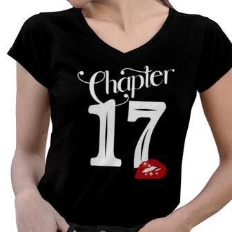 Chapter 17 17Th Birthday Lips Chapter 17 Years Old 2005 Birthday Party Women V-Neck T-Shirt | Mazezy