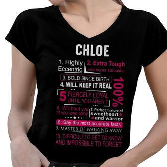 Chloe Name Gift Chloe Name Women V-Neck T-Shirt - Seseable