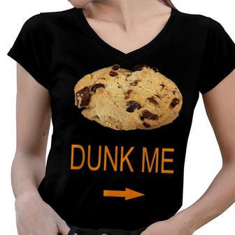 Chocolate Chip Cookie Lazy Halloween Costumes Match Women V-Neck T-Shirt - Seseable