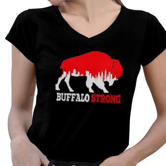 Choose Love Buffalo Buffalo City Skyline Women V-Neck T-Shirt | Mazezy