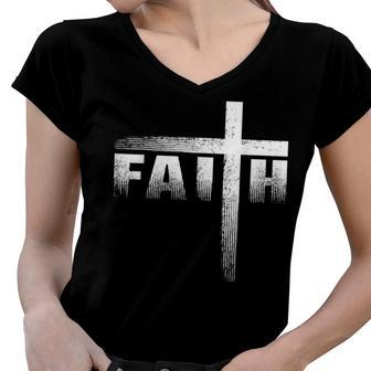 Christian Faith & Cross Christian Faith & Cross Women V-Neck T-Shirt | Mazezy
