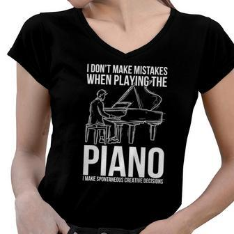 Classical Music Pianist Piano Musician Gift Piano Women V-Neck T-Shirt | Mazezy
