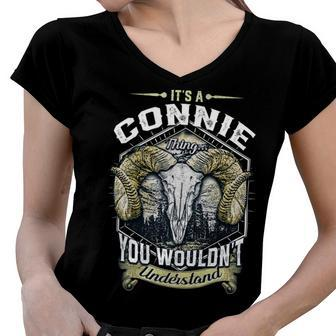 Connie Name Shirt Connie Family Name V3 Women V-Neck T-Shirt - Monsterry