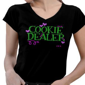 Cookie Dealer Funny Scouts Gift Girl Kids Scouting Women V-Neck T-Shirt - Seseable