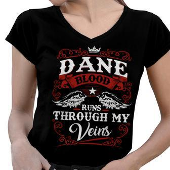 Dane Name Shirt Dane Family Name V2 Women V-Neck T-Shirt - Monsterry
