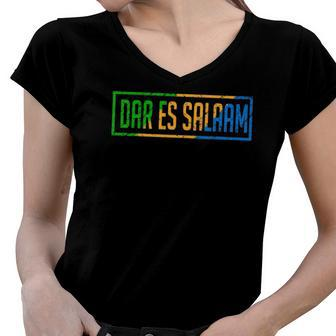 Dar Es Salaam Gift For Tanzanians Women V-Neck T-Shirt | Mazezy