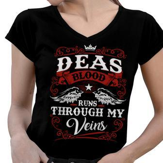 Deas Name Shirt Deas Family Name V2 Women V-Neck T-Shirt - Monsterry CA