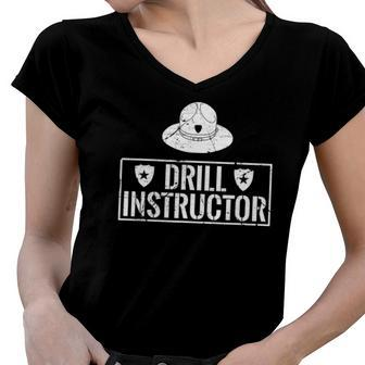 Drill Instructor For Fitness Coach Or Personal Trainer Gift Women V-Neck T-Shirt | Mazezy