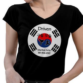 Driven Martial Arts Contact Sport Women V-Neck T-Shirt | Mazezy