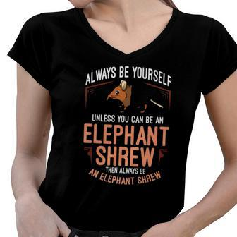 Elephant Shrew Gift Sengi Cute Jumping Mouse Women V-Neck T-Shirt | Mazezy