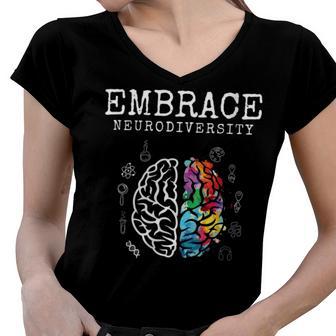 Embrace Neurodiversity Funny V2 Women V-Neck T-Shirt | Favorety CA