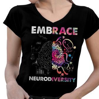 Embrace Neurodiversity Funny V4 Women V-Neck T-Shirt | Favorety DE