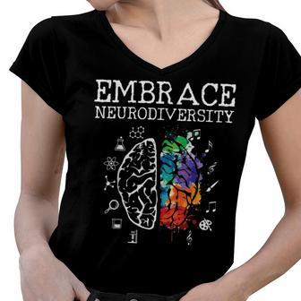 Embrace Neurodiversity Funny V5 Women V-Neck T-Shirt | Favorety UK