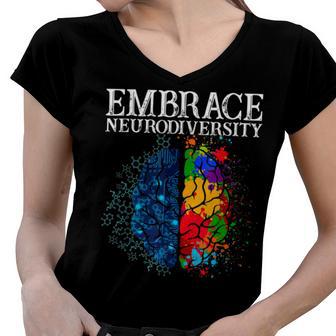 Embrace Neurodiversity Women V-Neck T-Shirt | Favorety