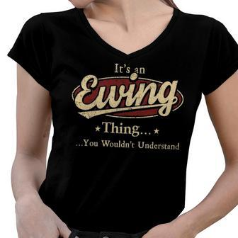 Ewing Shirt Personalized Name Gifts T Shirt Name Print T Shirts Shirts With Name Ewing Women V-Neck T-Shirt - Seseable