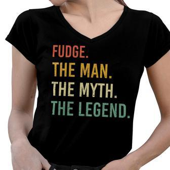 Fudge Name Shirt Fudge Family Name V2 Women V-Neck T-Shirt - Monsterry AU