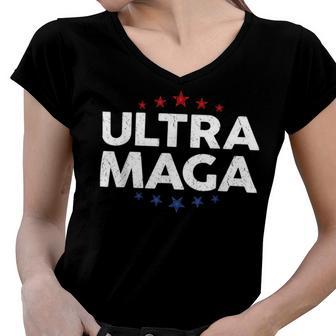 Funny Anti Joe Biden Ultra Maga Support Trump Patriotic Women V-Neck T-Shirt | Favorety DE