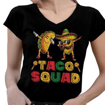 Funny Dabbing Taco Cinco De May Mexican Food V3 Women V-Neck T-Shirt | Favorety UK