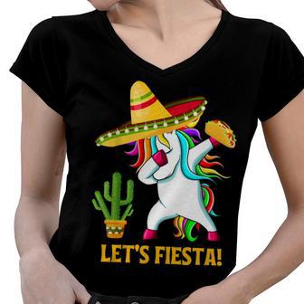 Funny Dabbing Taco Cinco De May Mexican Food V4 Women V-Neck T-Shirt | Favorety DE