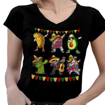 Funny Dabbing Taco Cinco De May Mexican Food V6 Women V-Neck T-Shirt | Favorety AU