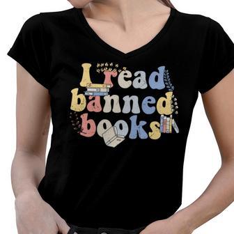 Funny I Read Banned Books Lovers Books Women V-Neck T-Shirt | Favorety UK