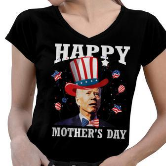 Funny Joe Biden Happy 4Th Of July Confused Mothers Day Women V-Neck T-Shirt - Seseable