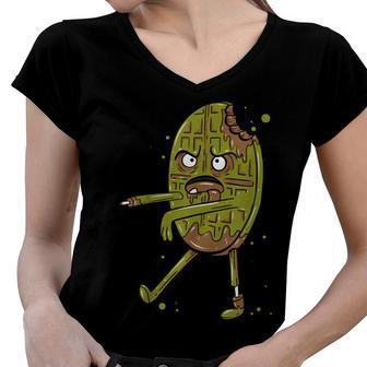 Funny Monster Zombie Cookie Scary Halloween Costume 2020 Women V-Neck T-Shirt - Seseable