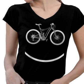 Funny Mountain Bike Evolution Biker Best V4 Women V-Neck T-Shirt | Favorety