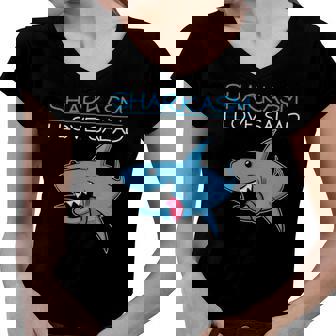 Funny Shark Sharkasm Tee Sharks Tee Women V-Neck T-Shirt | Mazezy